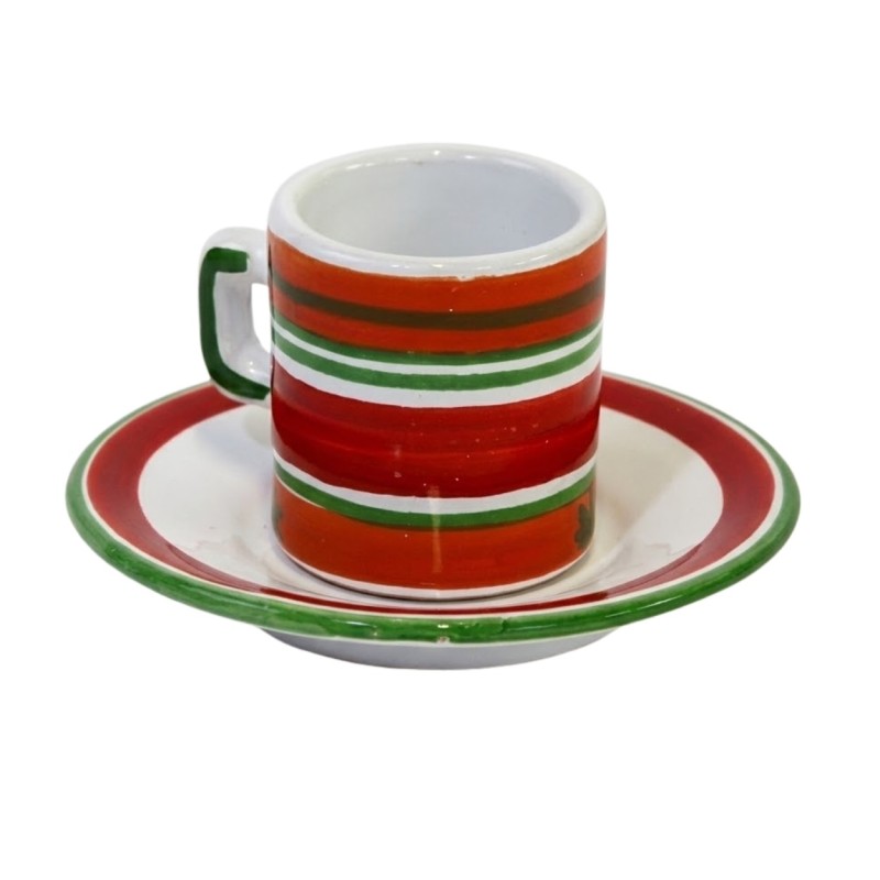 Cylindrical Coffee Cup with Saucer Capri Ceramiche De Simone