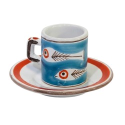 Cylindrical Coffee Cup with Saucer Itaca Ceramiche De Simone