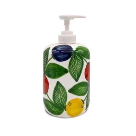 Ceramic soap dispenser Elba De Simone handmade sicilian pottery