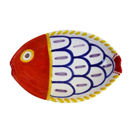 Fish deep plate PTPE3 De Simone Pottery