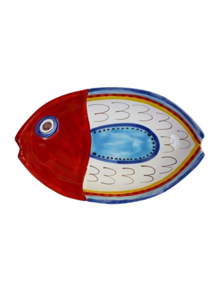Fish deep plate PTPE2 De Simone Pottery