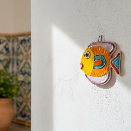 Bas-Relief Fish PER320A-5 Handmade sicilian ceramic pottery