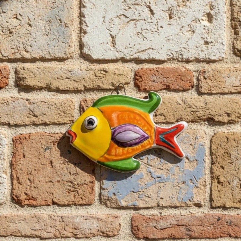 Bas-Relief Fish PER320A-1 De Simone Sicilian Handmade Pottery