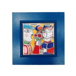 Piastrella incorniciata Innamorati PI297CL blu ceramiche de simone