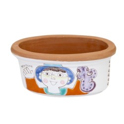 Vaso ovale portapianta Folk Uomo con Polpo Ceramiche De Simone
