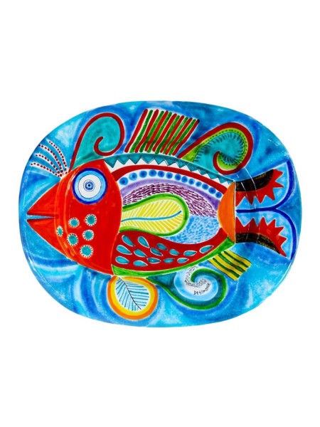 English oval plate DS Fish OV44INGDS-1 De Simone pottery