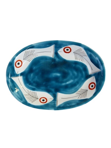 Oval plate Itaca De Simone sicilian handmade pottery