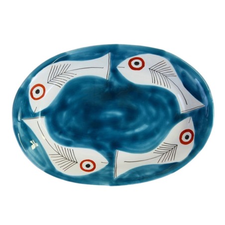 Oval plate Itaca De Simone sicilian handmade pottery