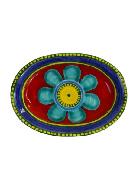 Oval plate Vulcano De Simone sicilian handmade pottery