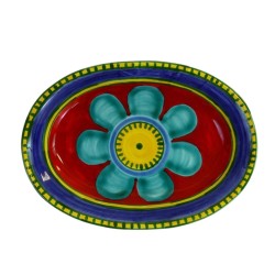 Oval plate Vulcano De Simone sicilian handmade pottery