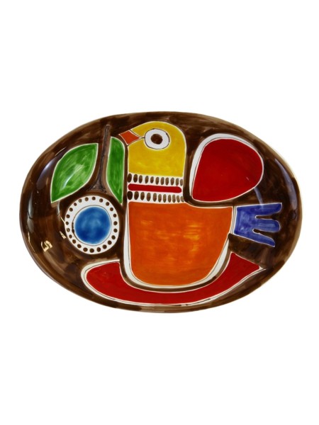 Oval plate Stromboli De Simone sicilian handmade pottery