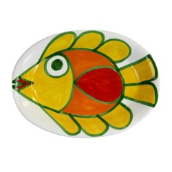 Oval plate Panarea De Simone sicilian handmade pottery