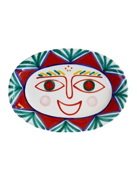 Oval plate Salina De Simone sicilian handmade pottery