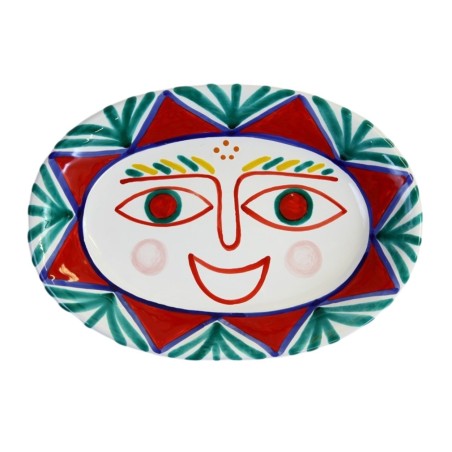 Oval plate Salina De Simone sicilian handmade pottery