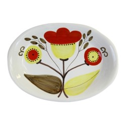 Oval plate Eolie De Simone sicilian handmade pottery