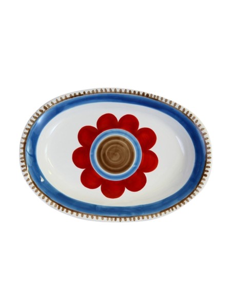 Oval plate Lampedusa De Simone sicilian handmade pottery