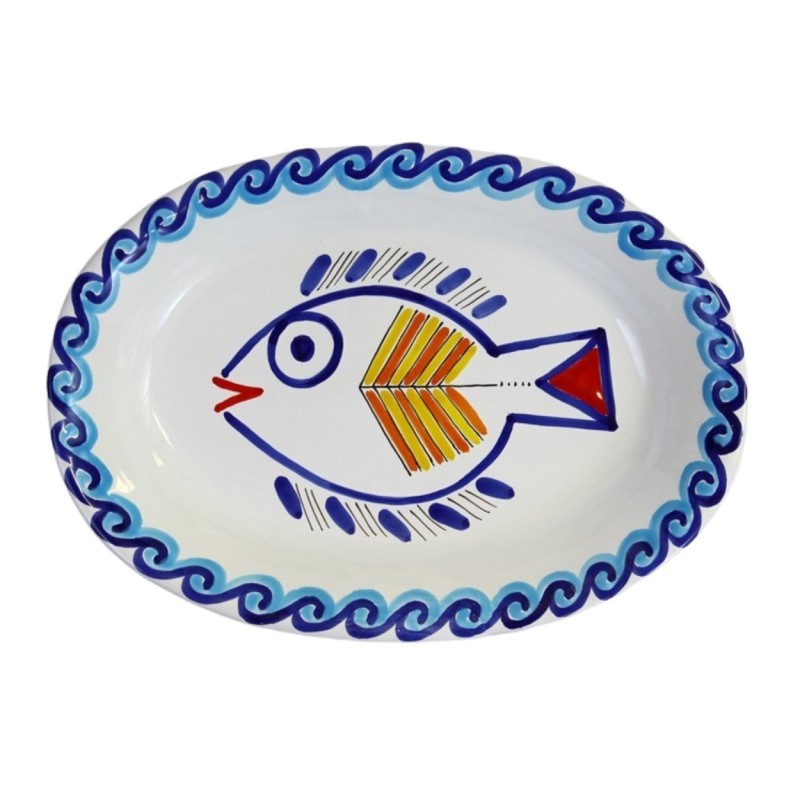Oval plate Levante De Simone sicilian handmade pottery