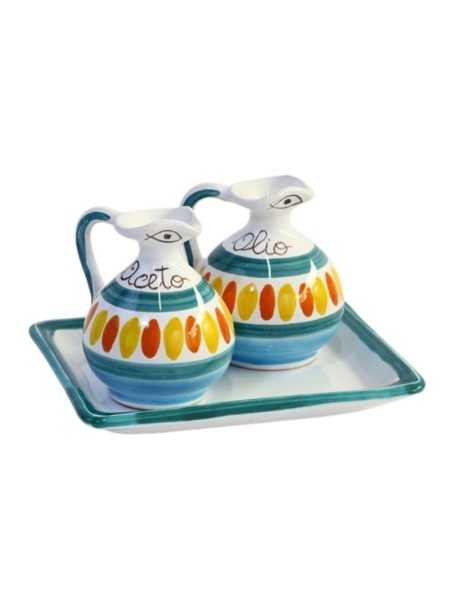 Oil and vinegar set Solunto Ceramiche De Simone