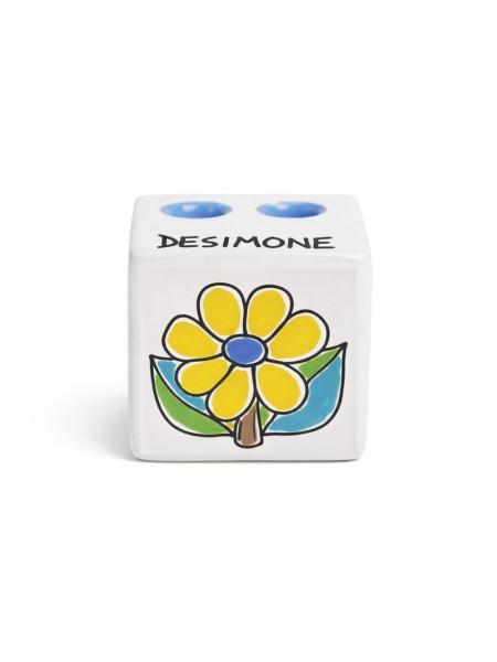 Cubo Portamatite Folk Margherita Ceramiche siciliane De Simone