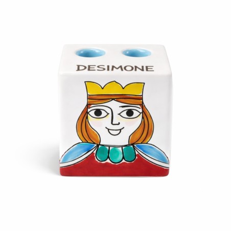 Cubo Portamatite Folk Regina Ceramiche siciliane De Simone