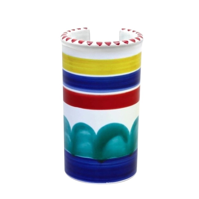 handmade sicilian ceramic Glass Holder Alicudi de simone pottery