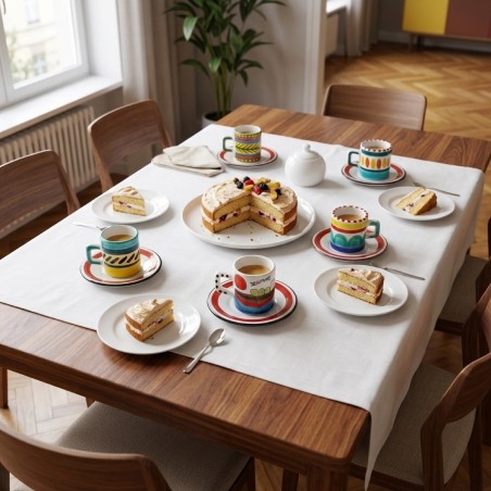 Tazzina caffè cilindrica piattino Solunto Ceramiche De Simone