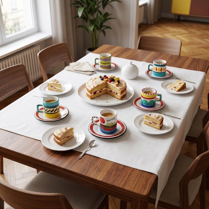 Tazzina caffè cilindrica piattino Naxos Ceramiche De Simone