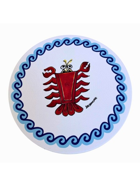 Fabric charger mat Folk Lobster De Simone Sicilian Pottery