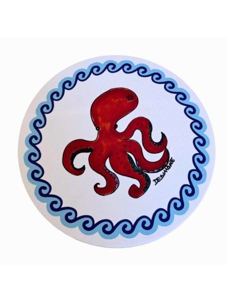 Fabric charger mat Folk Octopus De Simone Pottery