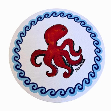 Fabric charger mat Folk Octopus De Simone Pottery