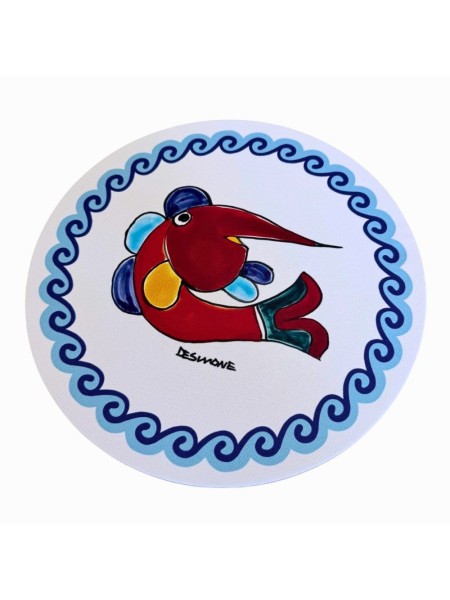 Fabric charger mat Folk Swordfish Ceramiche De Simone