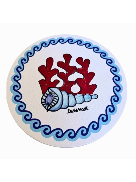 Fabric charger mat Folk Coral De Simone Pottery