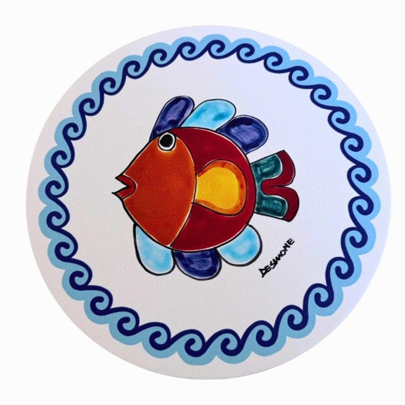 Fabric placemat Folk fish Ceramiche De Simone