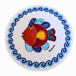 Fabric charger mat Folk fish Ceramiche De Simone