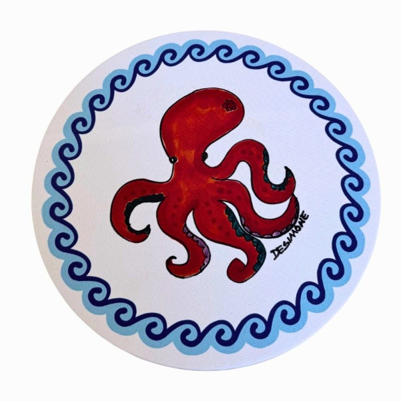 Fabric charger mat Folk octopus Ceramiche De Simone