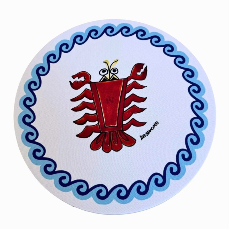 Sottopiatto in tessuto Folk aragosta Ceramiche De Simone