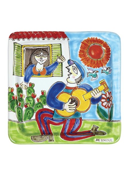 Piatto Quadrato Serenata Ceramiche De Simone 20x20 DS 20