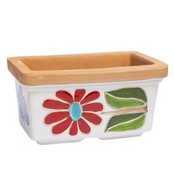 Rectangular planter Folk Daisy