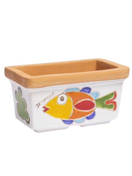 Rectangular planter Folk Fish