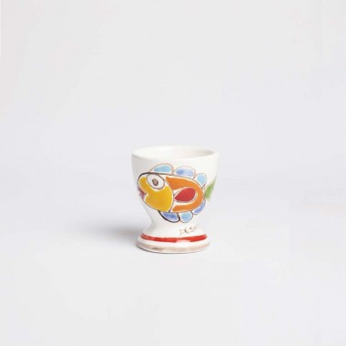 Egg cup Folk Fish Sicilian handmade pottery