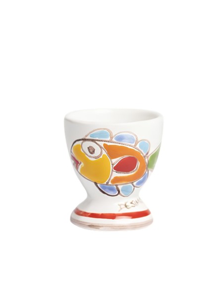 Egg cup Folk Fish De Simone Pottery