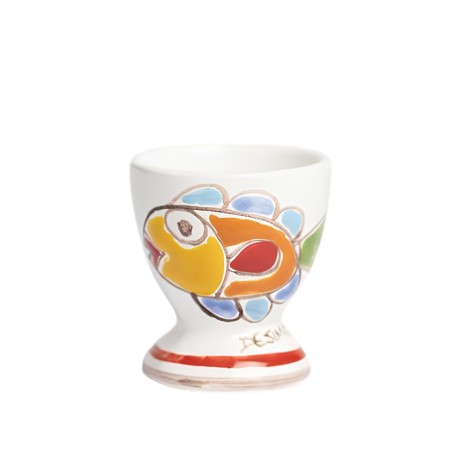 Egg cup Folk Fish De Simone Pottery