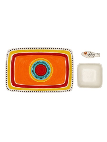 Handmade ceramic sicilian Sushi set Pantelleria De Simone Pottery