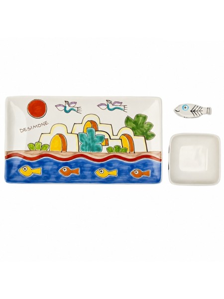 Handmade ceramic sicilian Sushi set Sushi De Simone Pottery