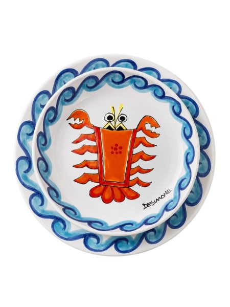 Piatto tondo Folk Aragosta Ceramiche De Simone