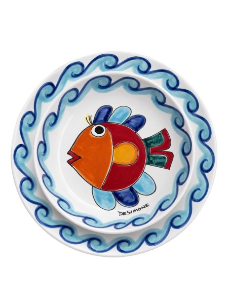 Piatto tondo Folk Pesce Ceramiche De Simone