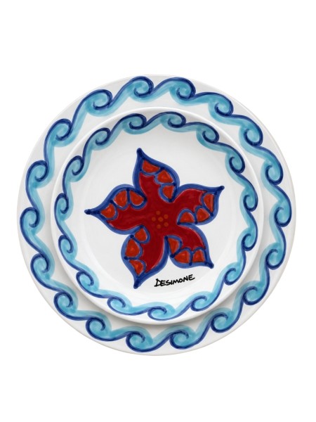 Piatto tondo Folk Stella Marina Ceramiche De Simone