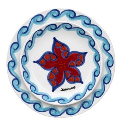 Round plate Folk Starfish De Simone Sicilian Pottery