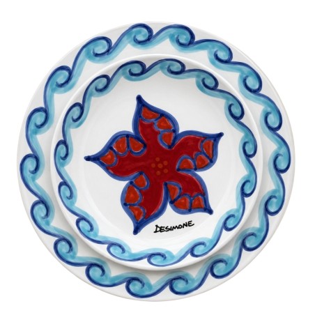 Piatto tondo Folk Stella Marina Ceramiche De Simone