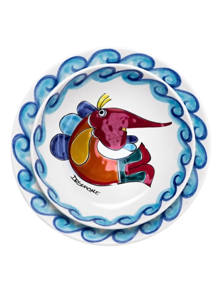 Piatto tondo Folk Pesce Spada Ceramiche De Simone